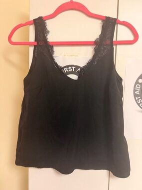 H&M Black Lace-Trimmed V-Neck Camisole